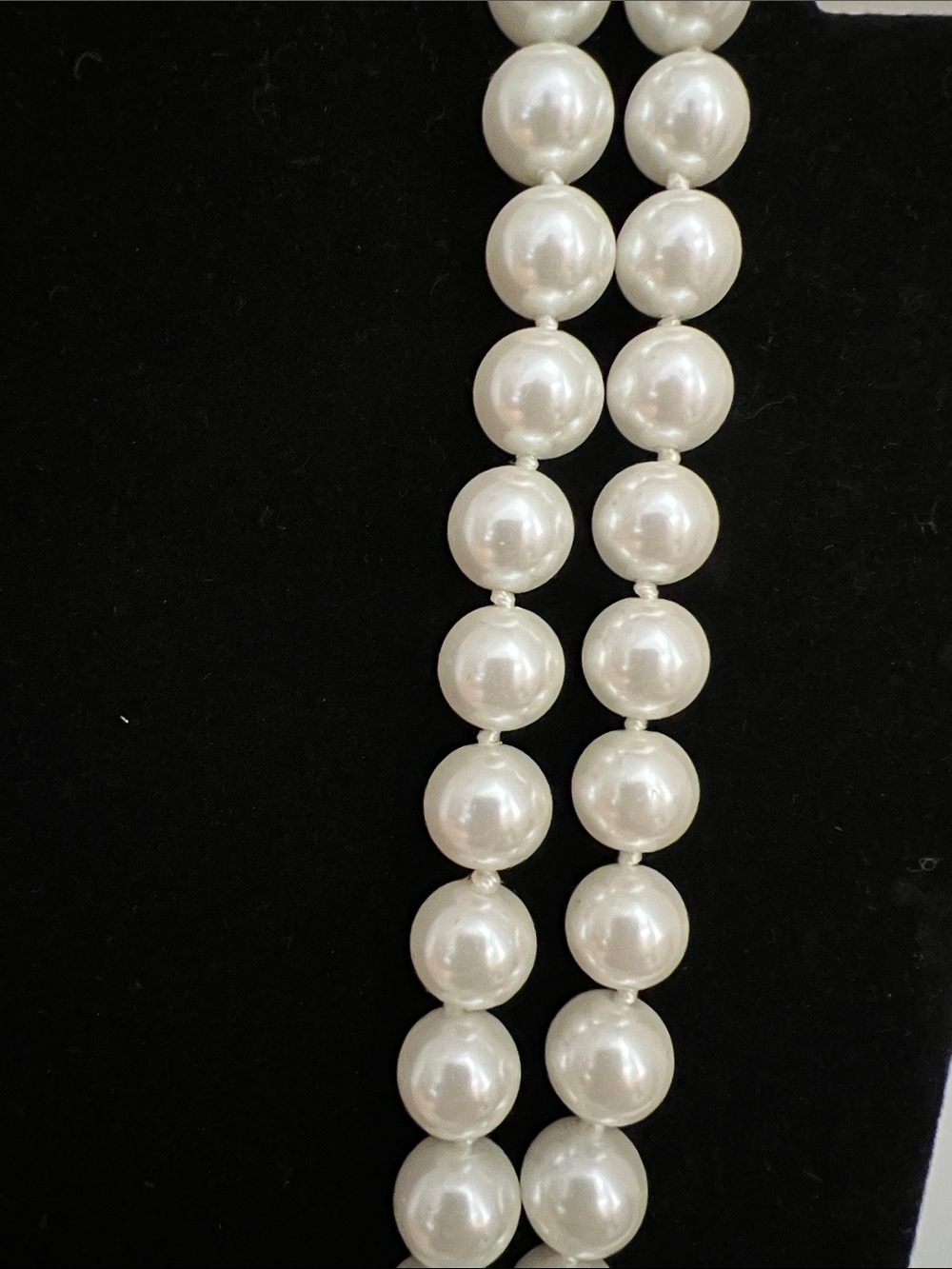 Elegant Pearl Opera Necklace - White Faux Pearls - Heirloom Estate Vintage - Picture 7 of 13